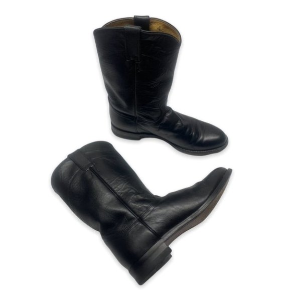 •- Justin Boots Jackson #3133 Black Leather Men’s Boots 10” Tall main image 5